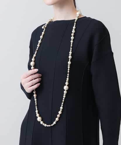 RK2EA02390 HIROKO KOSHINO パールラインロングネックレス /日本製