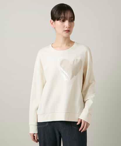 RSKCD09390 TRUNK HIROKO KOSHINO ハートモチーフドッキングデザインプルオーバー /日本製/洗える