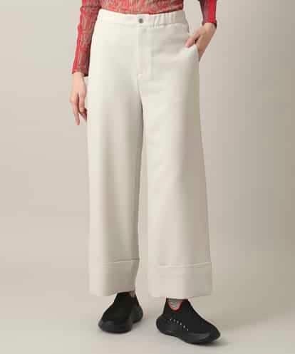 RSLED10340 TRUNK HIROKO KOSHINO ツイルストレッチロールアップワイドパンツ/洗える