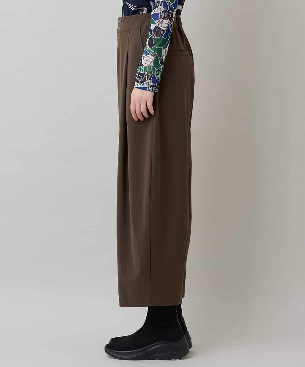 RSLLB13390 TRUNK HIROKO KOSHINO(ヒロココシノ) タックドレープセミワイドパンツ/洗える カーキ