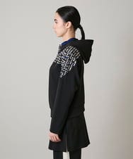 RSTAE18630 TRUNK HIROKO KOSHINO(ヒロココシノ) 小付きドットブロッキングデザインパーカー/洗える ブラック