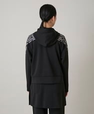 RSTAE18630 TRUNK HIROKO KOSHINO(ヒロココシノ) 小付きドットブロッキングデザインパーカー/洗える ブラック