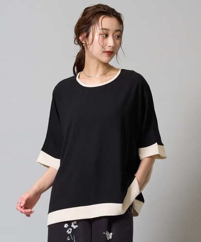 ZMKJE25059 al'aise modulation 【接触冷感/UV】バイカラースクエアドルマントップス