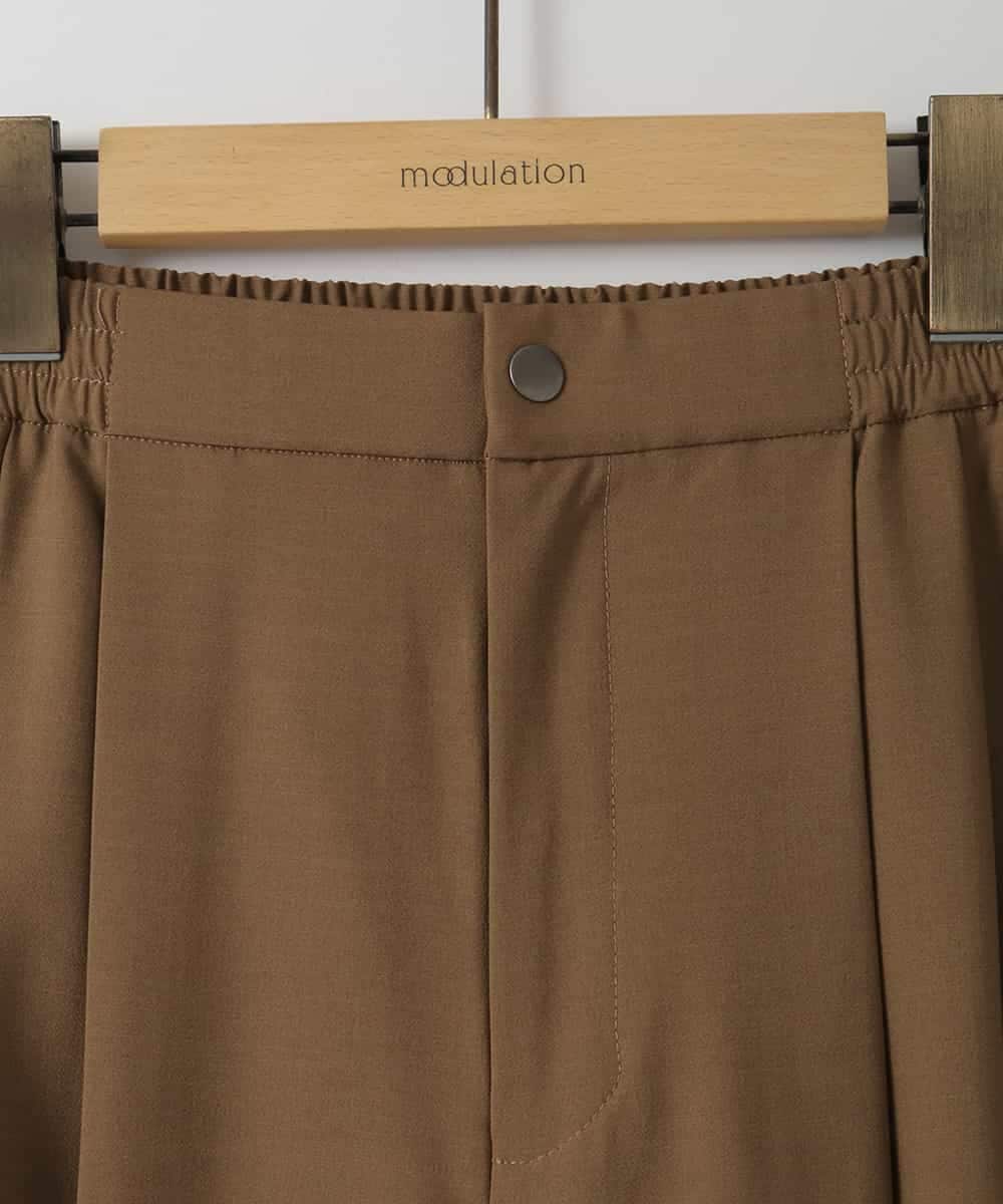 ZMLAH40170 al'aise modulation(アレーズモジュレーション) ツータックワイドパンツ ブラウン